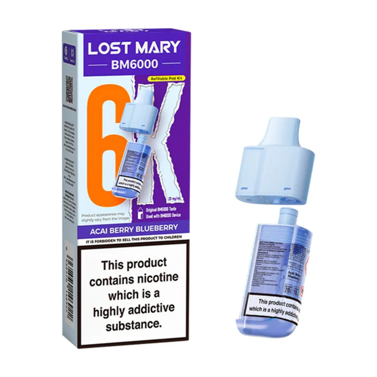 Acai Berry Blueberry BM6000 Prefilled Pod by Lost Mary