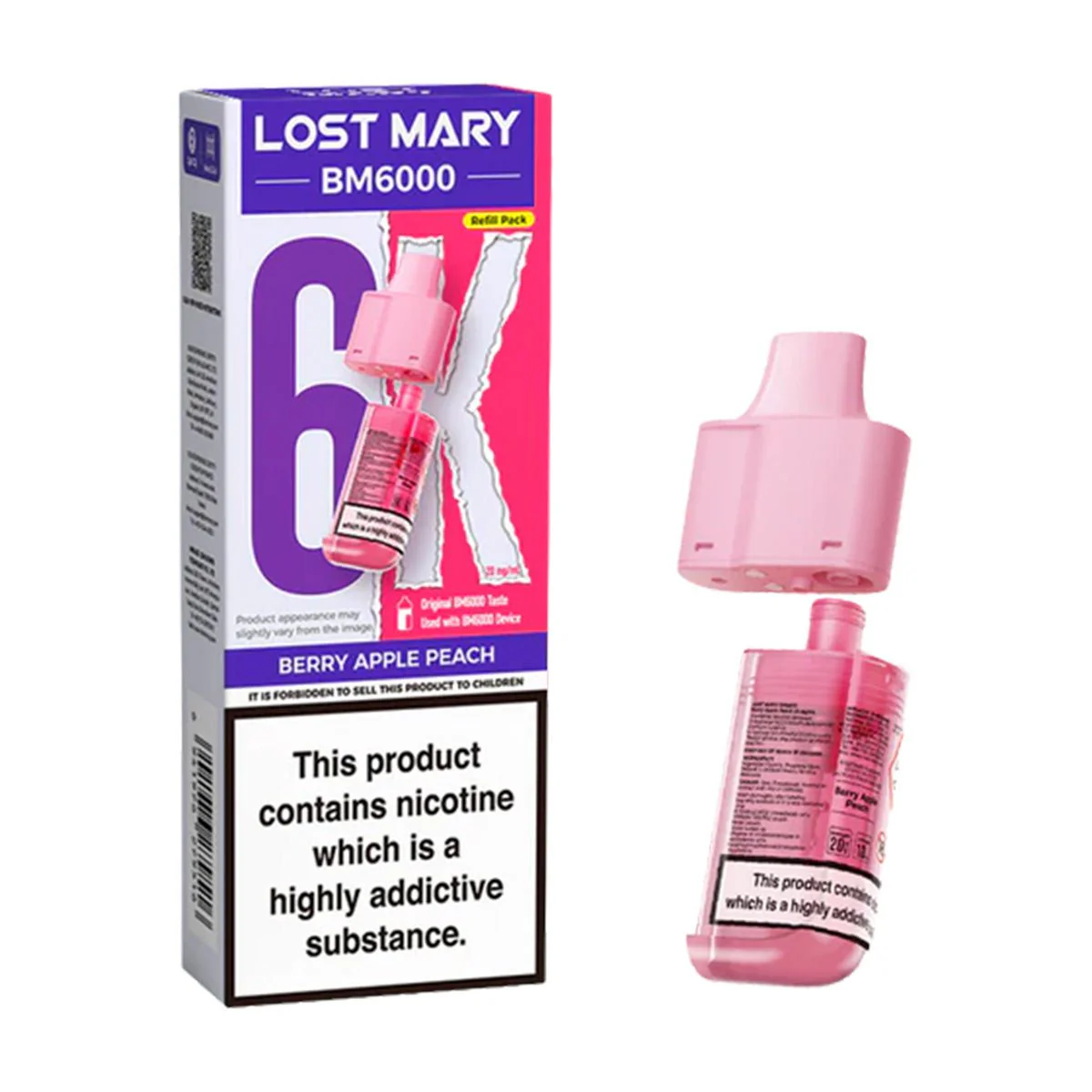 Berry Apple Peach BM6000 Prefilled Pod by Lost Mary - Image 2