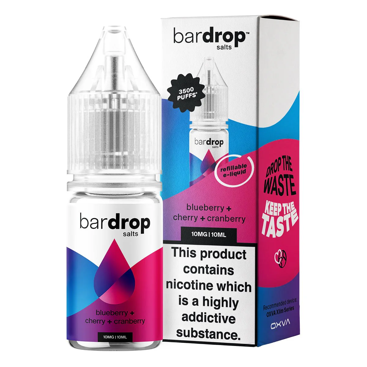 Blueberry Cranberry Cherry 10ml Nic Salt By Bar Drop Salts