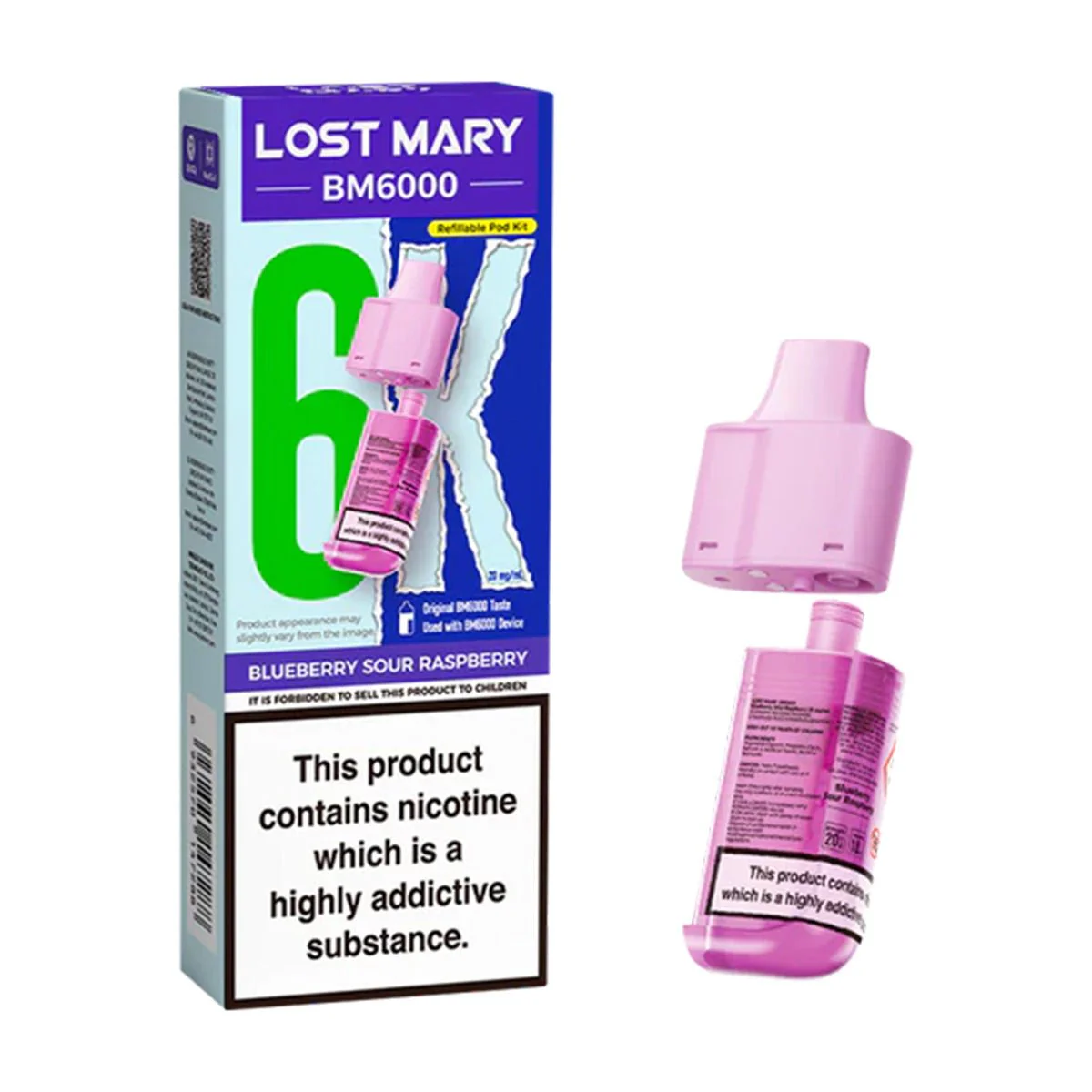 Blueberry Sour Raspberry BM6000 Prefilled Pod by Lost Mary - Image 2