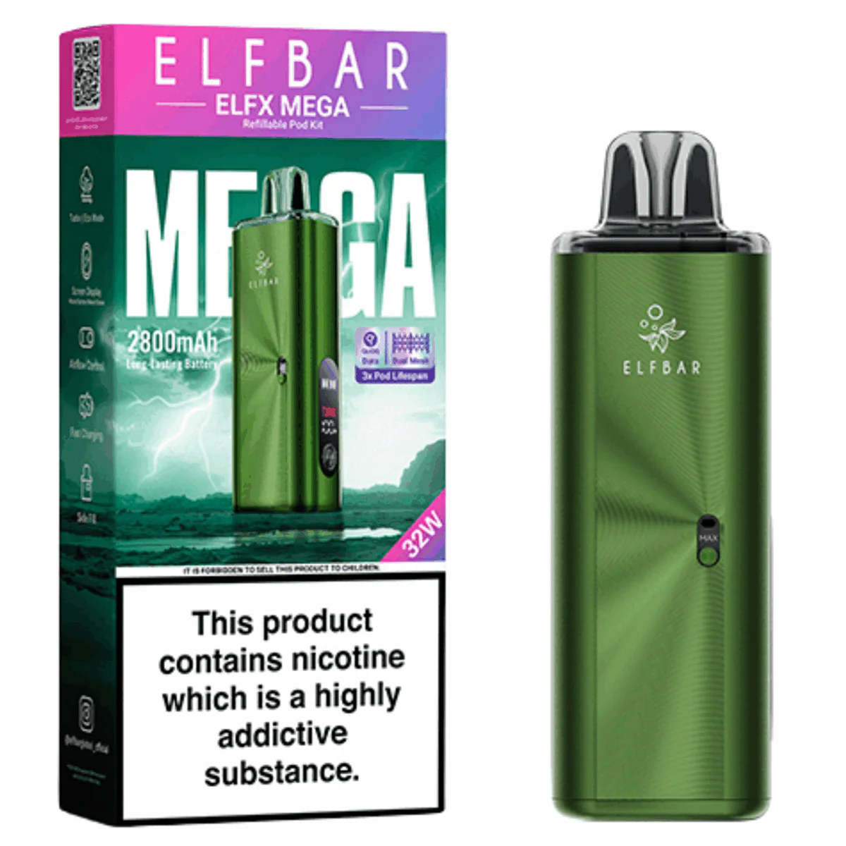 Elfx Mega Pod Vape Kit By Elf Bar - Image 4