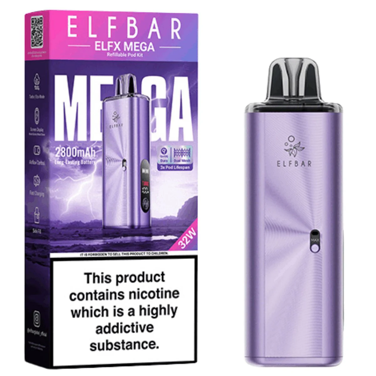 Elfx Mega Pod Vape Kit By Elf Bar - Image 5