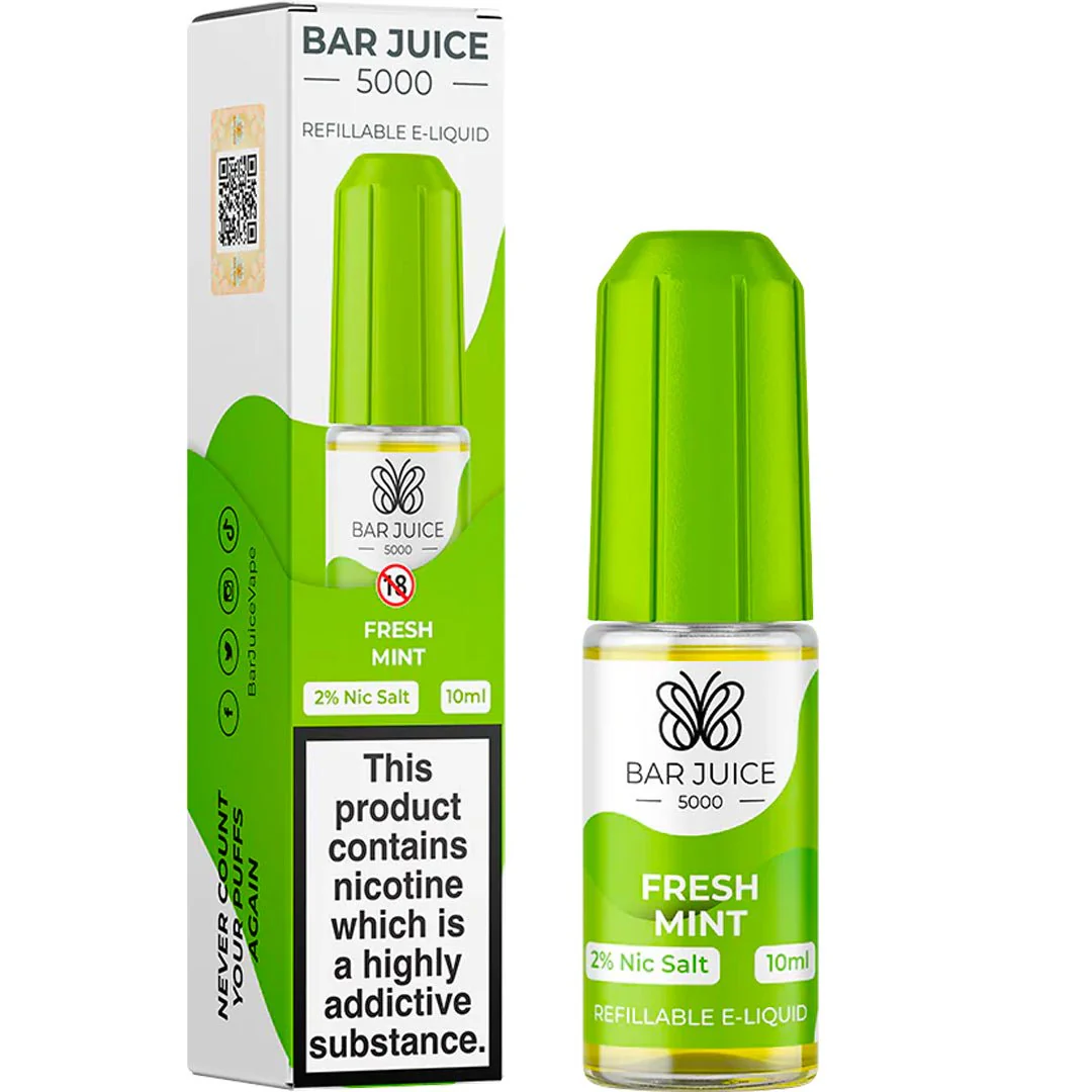 Fresh Mint 10ml Nic Salt E-liquid By Bar Juice 5000