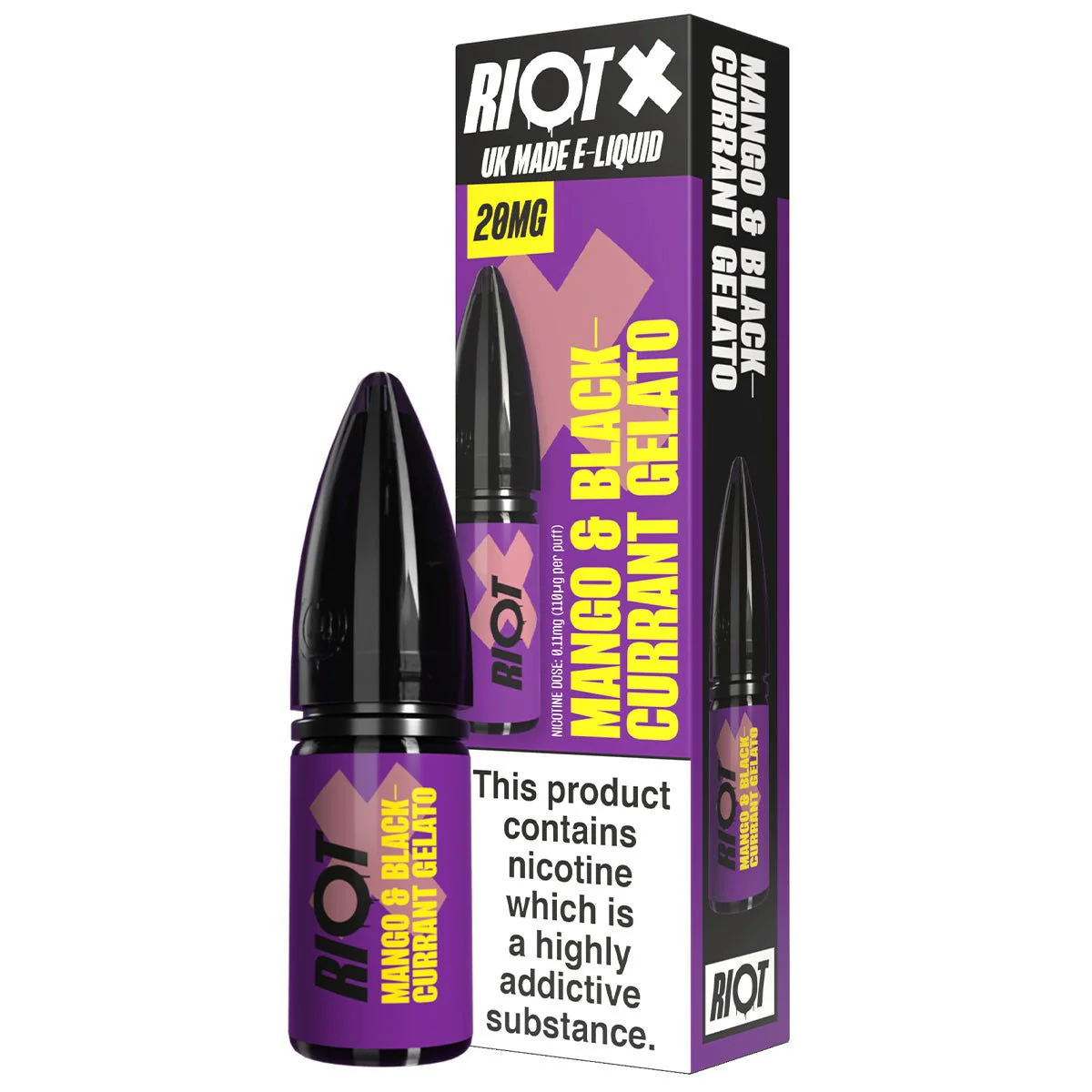 Mango Blackcurrant Gelato Riot X 10ml Nic Salt By Riot Squad