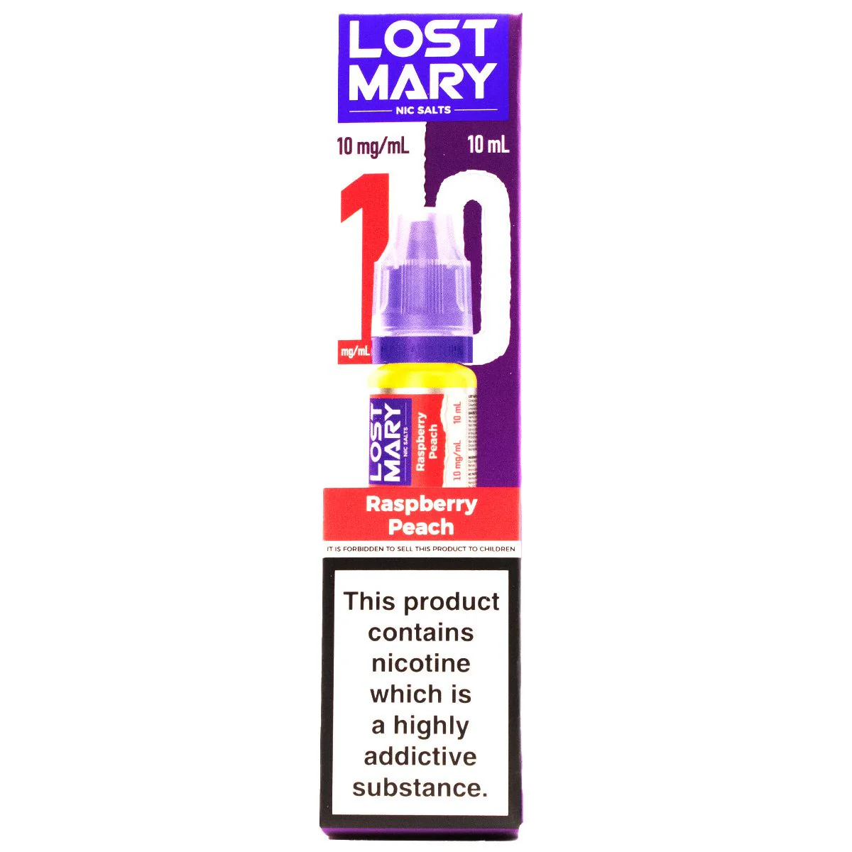 Raspberry Peach 10ml Nic Salt E-liquid By Lost Mary Nic Salts