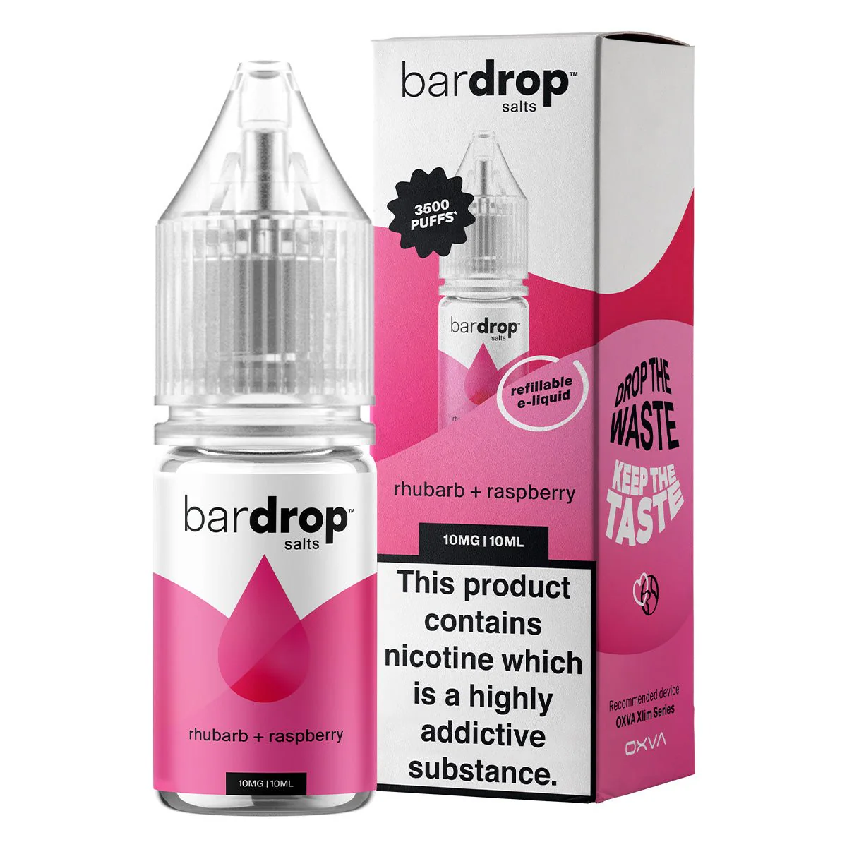 Rhubarb Raspberry 10ml Nic Salt By Bar Drop Salts
