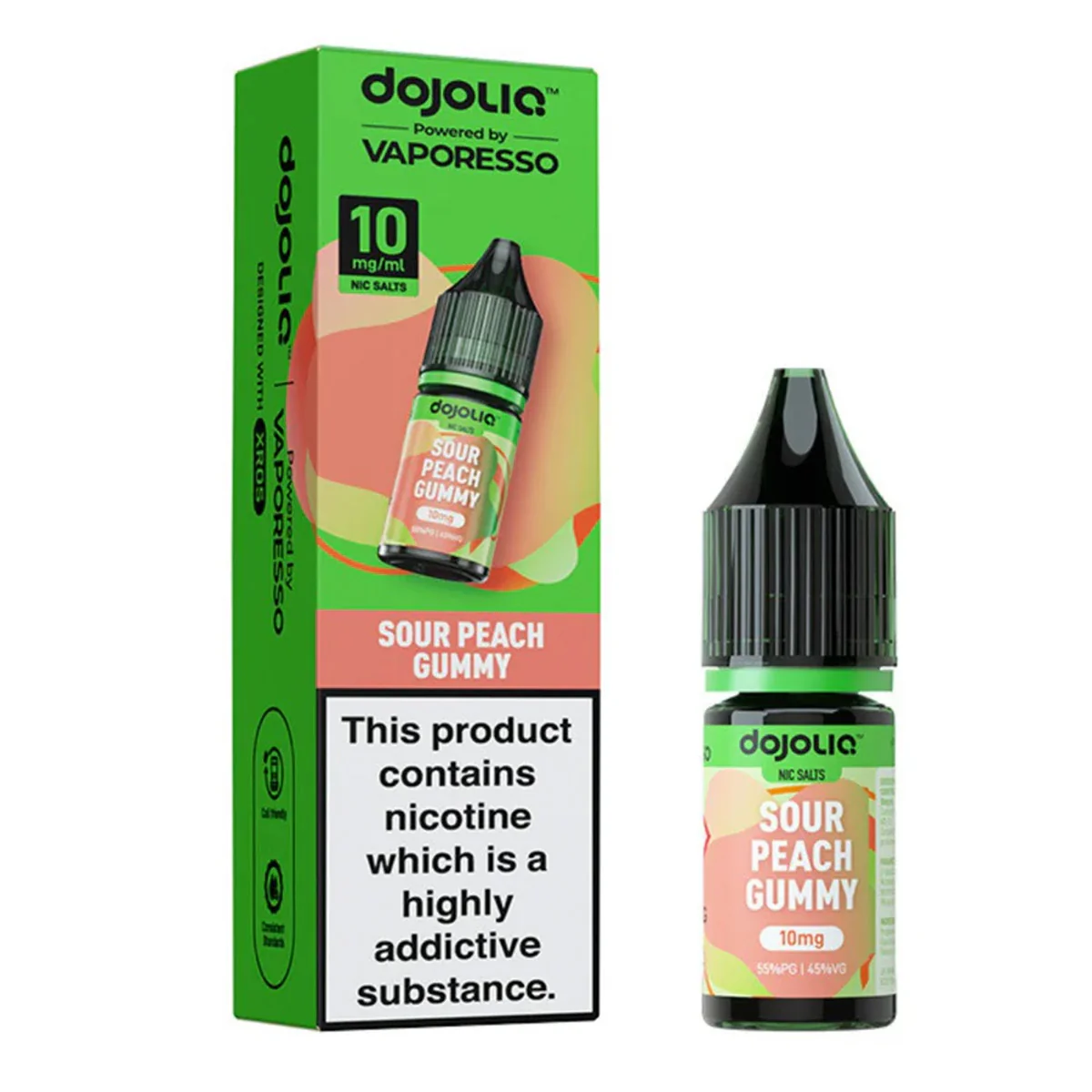 Sour Peach Gummy 10ml Nic Salt By Dojoliq