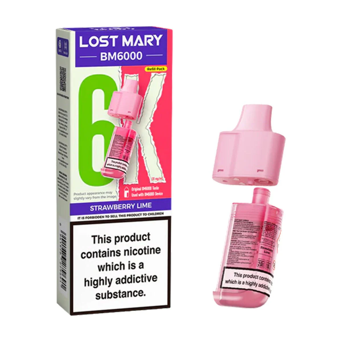 Strawberry Lime BM6000 Prefilled Pod by Lost Mary
